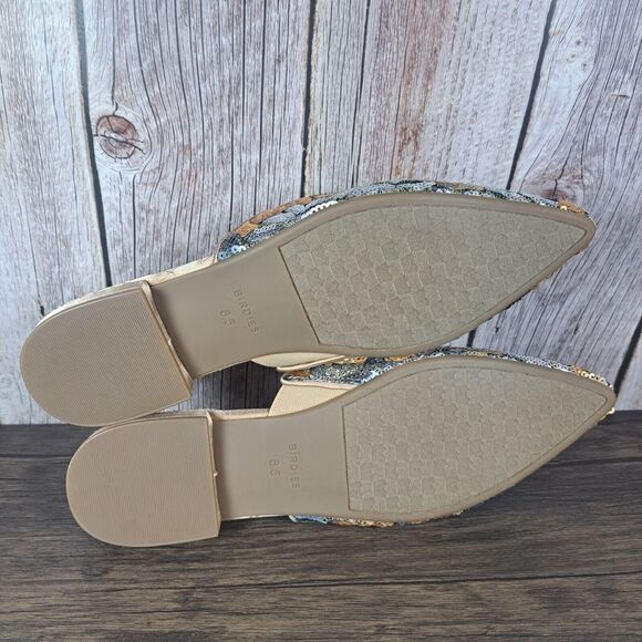 BIRDIES The Dove Gold Petal Sequin Floral Slip On Mule Women's Sz 8.5 (NIB) - Picture 7 of 9